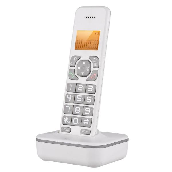 White Multi Languages Business Desk Phone , ABS Wireless Landline Phone For Home / Office