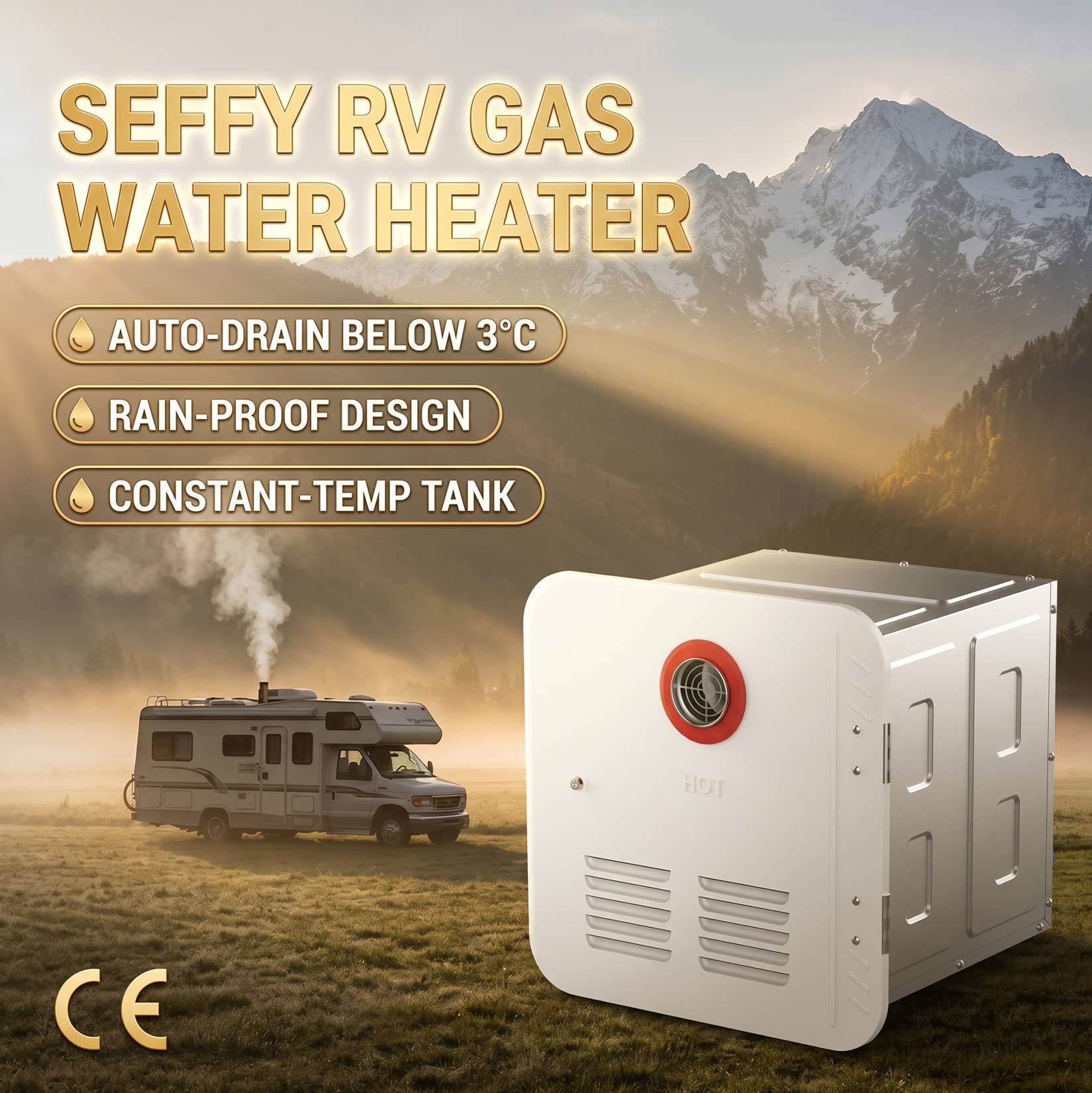 CE Approved 12V DC On-Demand RV Stainless Steel Gas Water Heater Instant Propane Digital Display Outdoor Motorhome Camper