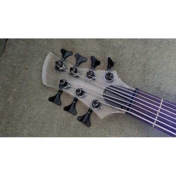 7 Strings Bass Guitar Limited Edition Clear Acrylic Body Rosewood fingerboard inlay Blue LED lamp Electric Bass Guitar