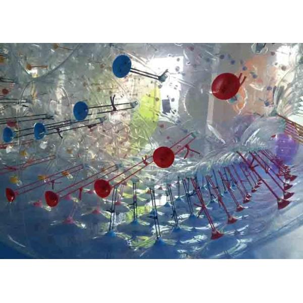 Outdoor Water Theme Park Inflatable Rolling Ball With Colorful Dots