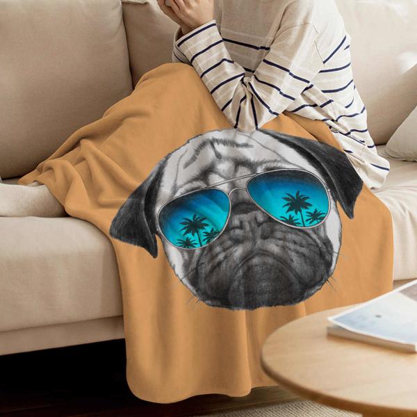 100*150cm Printed Flannel Blanket , Polyester Couch Throw Blankets