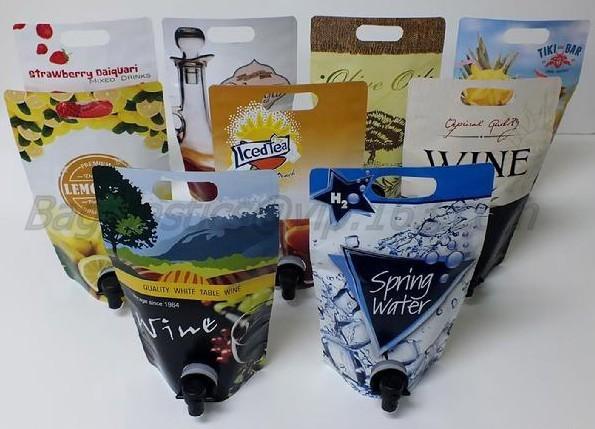 Gallon Liter Plastic Flasks Liquor Cruise Pouches Reusable Liquid Spout Bags Transparent Drinking Pouch