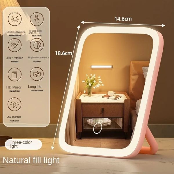 LED Desktop Fill Light Small Makeup Mirror With Light(WH-MR-109)