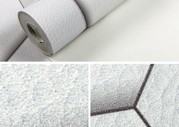 Greywhite Removable Modern 3D Wallpaper for Living Room 1500g Mould Proof