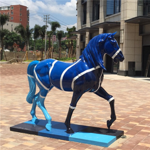 Realistic Fiberglass Life Size Horse Sculpture Garden Statue Painted