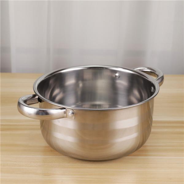Wholesale 8pcs Soup Stock Pot Set Non Stick Stainless Steel 410 Pots Set with Lid