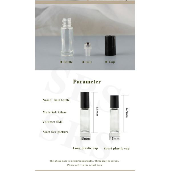 Custom Small Convenient 4ml Cosmetic Essential Oil Perfume Thick-bottomed Glass Roll on Bottle