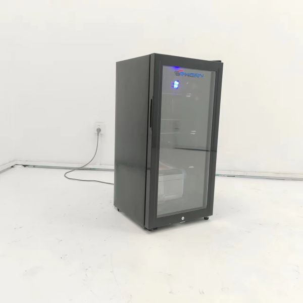 Adjustable Shelves Mini Beer Fridge Glass Door Beverage Fridge Noise Free