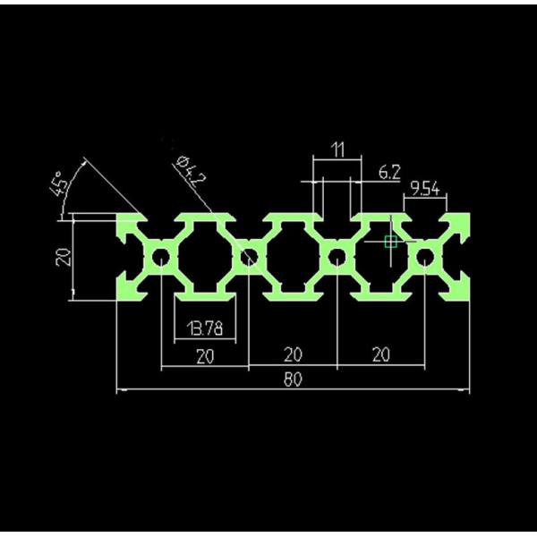 20series 6063 T5 V Shaped Aluminium Extrusion Profile