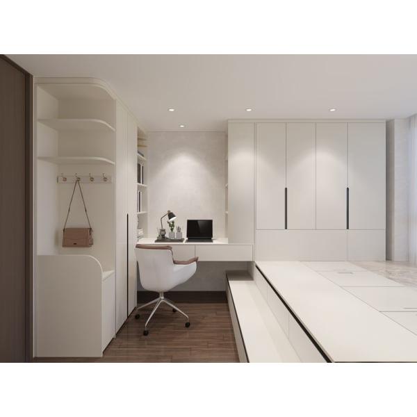 Fadior Нержавеющая сталь современная татами кровать с интегрированным рабочим столом и скрытым хранилищем