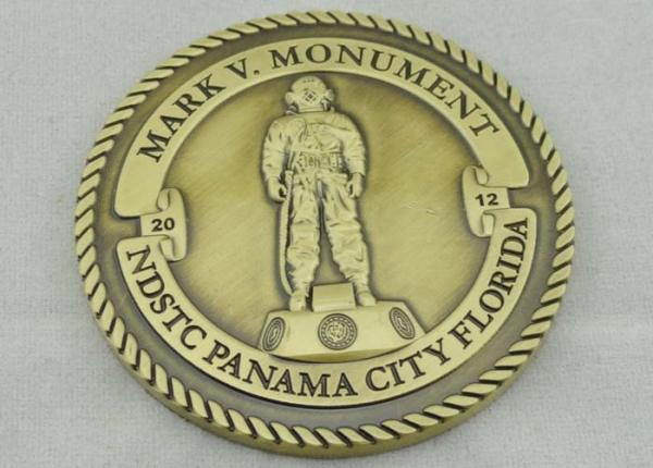 Mark V Monument Personalized Coins Gold Brass Stamped , Rope Edge Coin