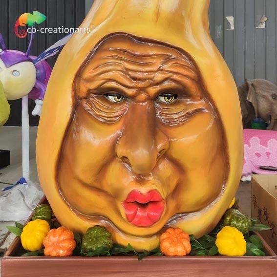 0,8 da altura medidores de cara principal da abóbora Animatronic destacável para o parque de diversões