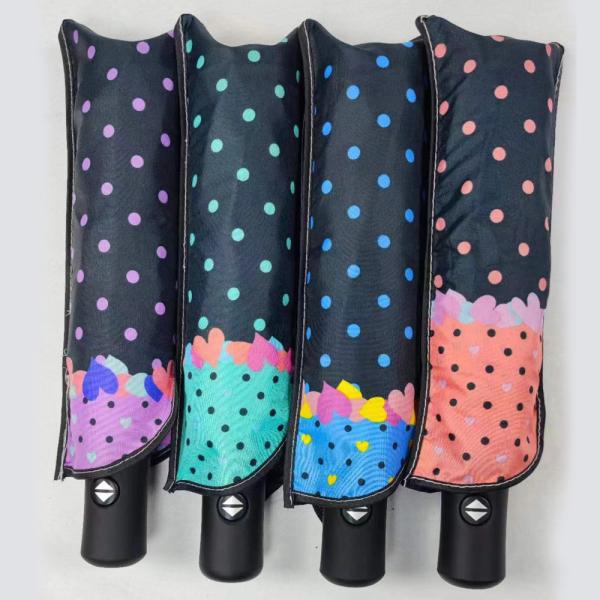 Adults Stock 3 Fold Windproof Automatic Umbrella with All in 1 Function BSCI