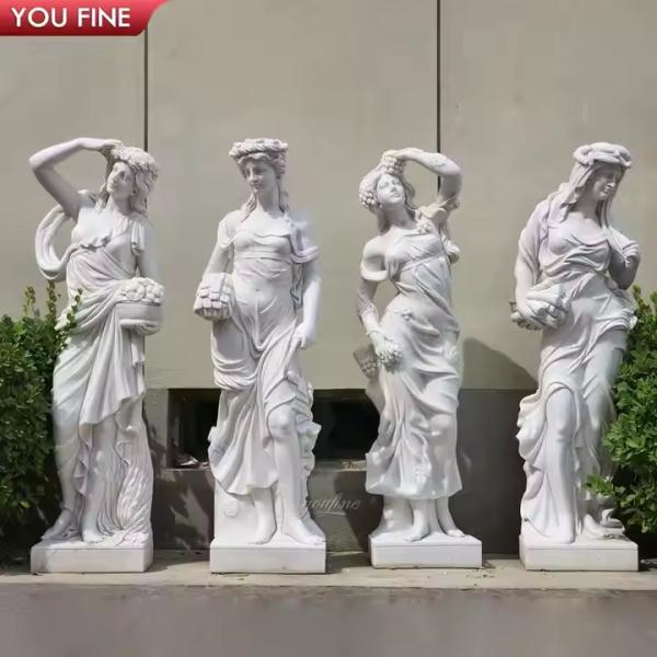 Life Size Natural White 4 Seasons Marble Statues