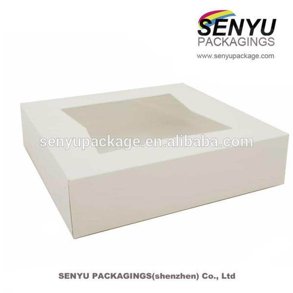 300g cardboard white window pvc box with your logo and custom surface coating and color printing