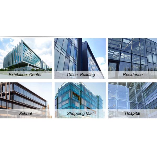 Sistemas comerciales de paredes cortinas de vidrio paneles de vidrio aislados planos / curvos paredes cortinas de invernadero aislamiento térmico ahorro de energía