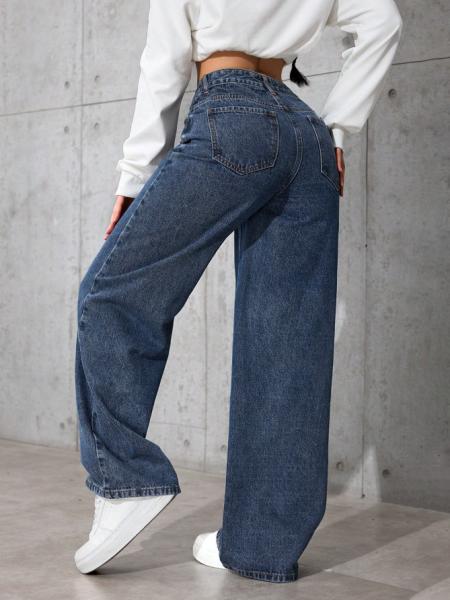 Nostalgia dark blue slouchy jeans for women