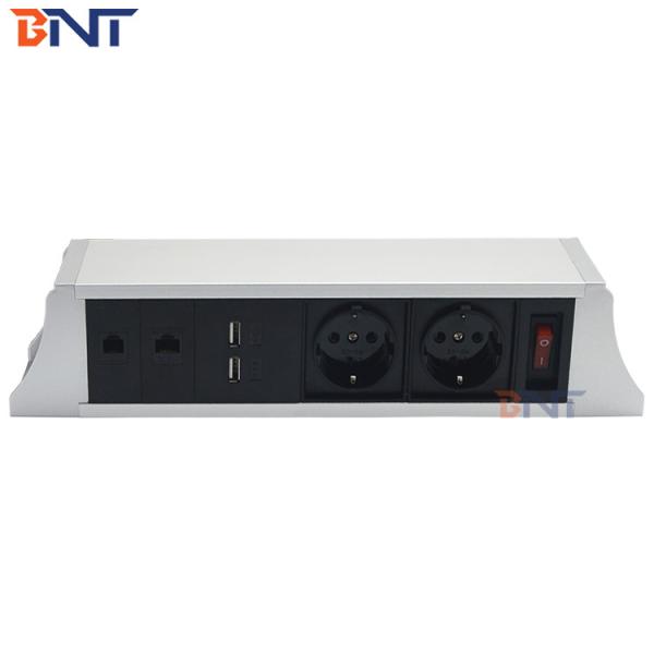 Office Aluminum Under Table Interconnect Electrical Socket / Electric Under Desk Mounted Socket