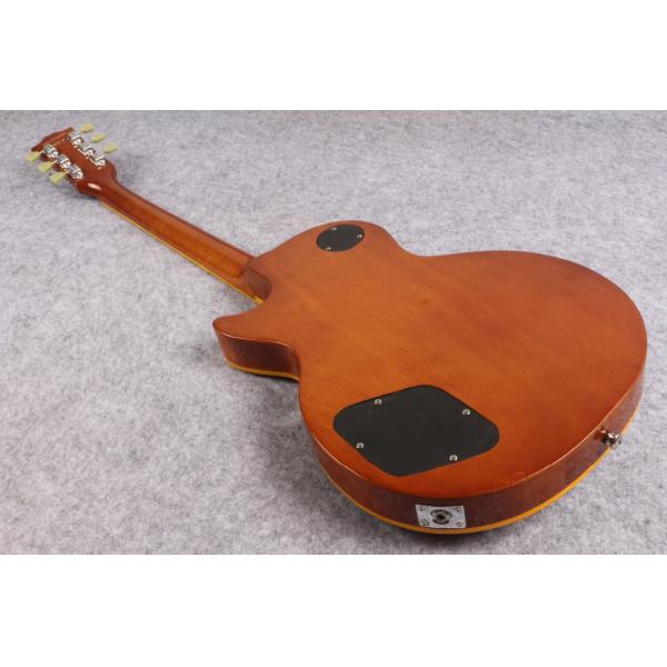Custom 50th Anniversary LP Reissue electric guitar,Aged Vintage Cherry Sunburst tiger flame musical guitar free shipping