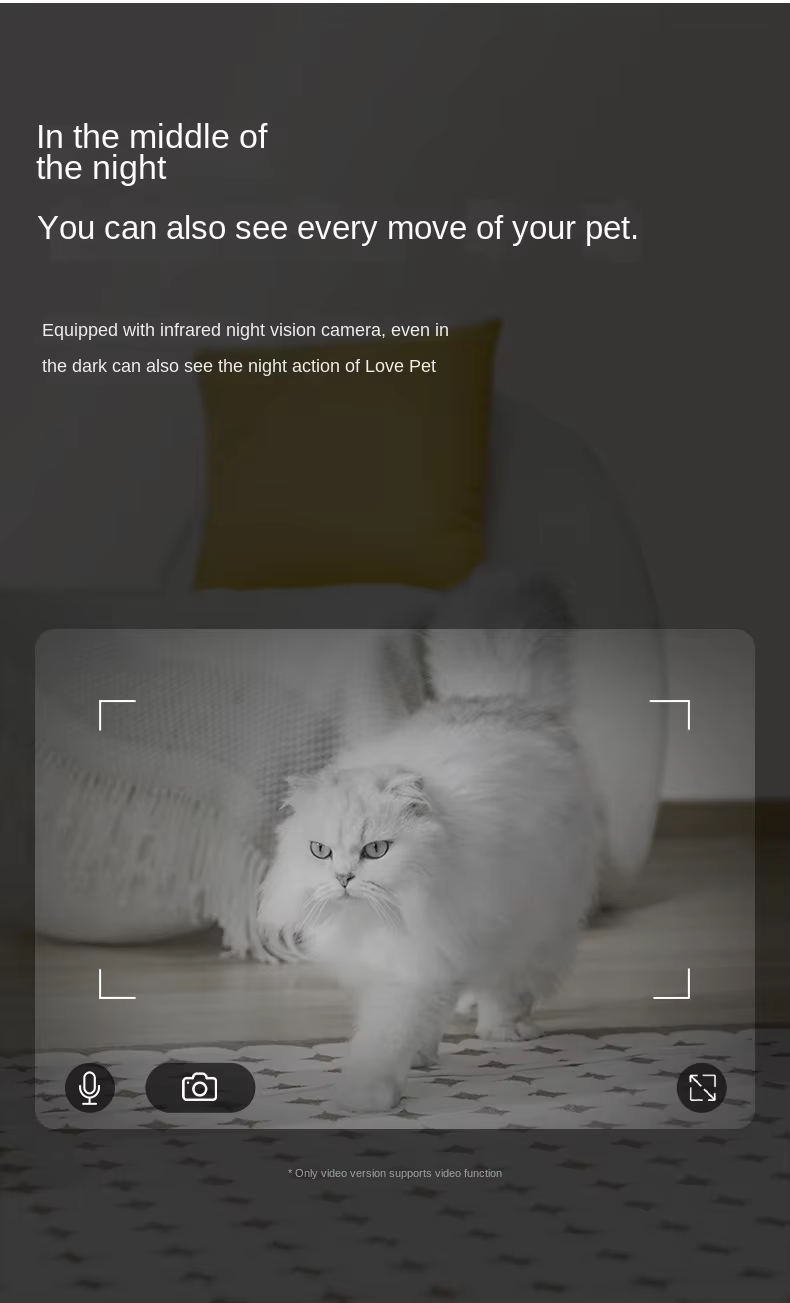 2-in-1 Smart Modern Plastic Cat Dog Automatic Feeder Camera Charge Portable Love Waterproof Pet Food Water Bowl WiFi APP