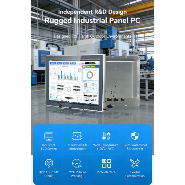 MJK 2026 15.6 Inch 4:3 Capacitive USB Interface LCD Touch Monitor New Waterproof VGA and VESA Hole Mounting