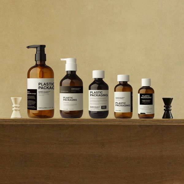 Amber Plastic Shampoo Bottle 500ml with Pump Spray for Conditioner and Shower Gel