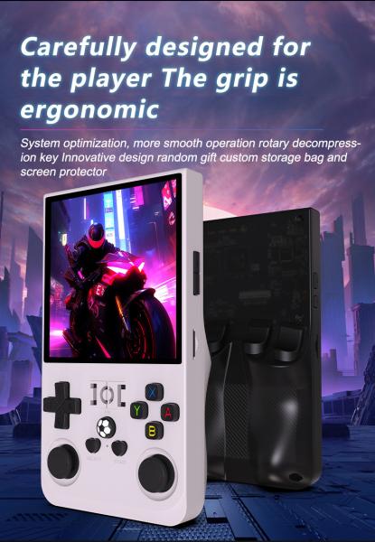 R36MAX Retro 64GB 128G Handheld Game Console Linux System 3.5 Inch IPS Screen