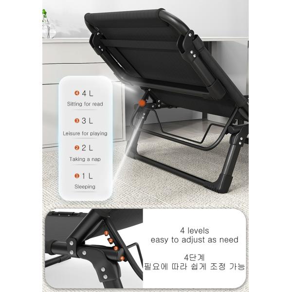 Adjustable Camping Cot with Pillow Folding Patio Chaise Lounge Pool Chair Outdoor for Beach Foldable Portable Bed