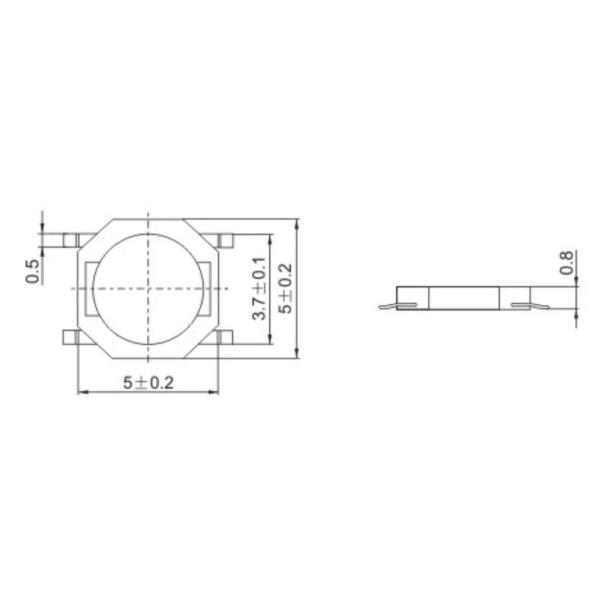 Низкопрофильный 5x5mm переключателя поверхностного держателя SMT тактильный продолжительность жизни 50 000 циклов