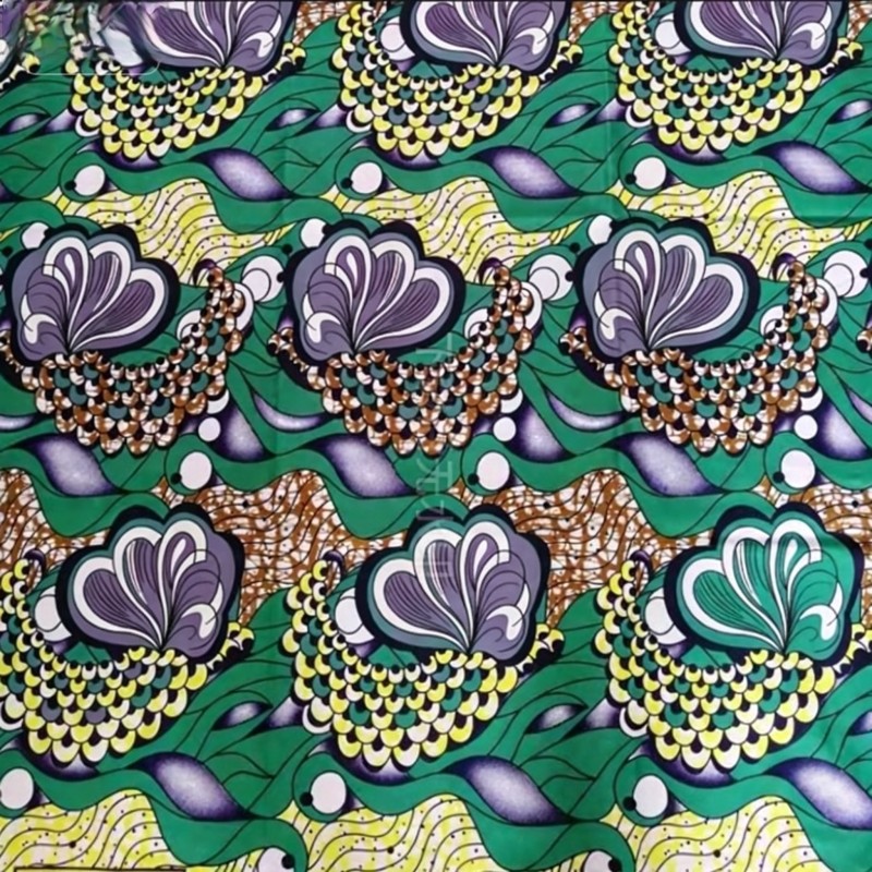 Premium 100% Cotton African Wax Print Fabric with Vibrant Colors and 115cm Width