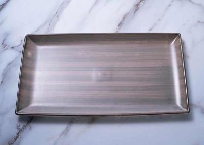 CIQ Color Glaze Hand Painting Rectangular Ceramic Dinner Plate