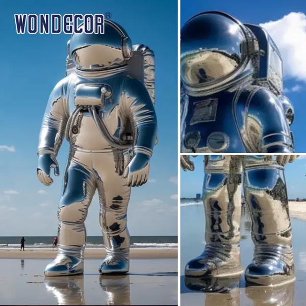 Modern Outdoor Metal Large Stainless Steel Sculpture Astronaut