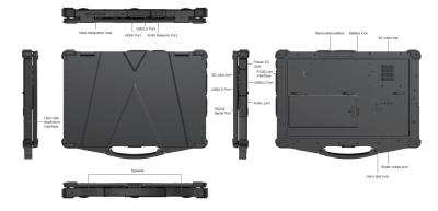 400nits portátil 10hours Indurance do laptop áspero 13,3” para a indústria automóvel