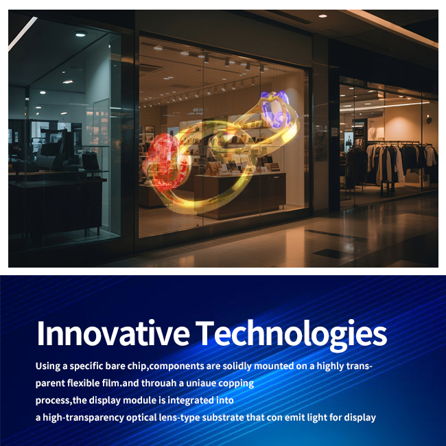 P16 DC 5V Ultra Clear High Transparency LED Display Panel with Flexible Adhesive Mount for Enterprise Exhibition Halls