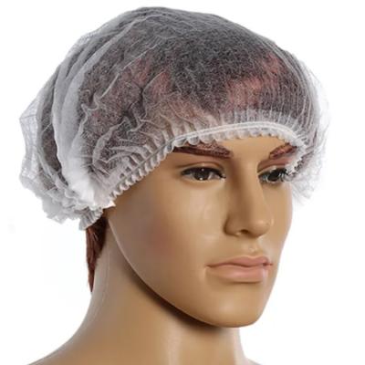tampão Bouffant descartável não tecido do tampão da cabeça 14gsm com faixa elástica 18in 19in