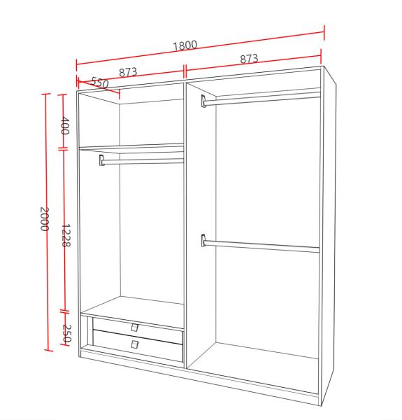 Armário de quarto moderno Armário de quarto minimalista Custom Armário de quarto Armário de móveis de quarto