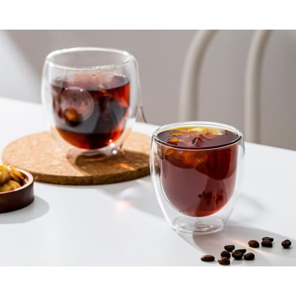 9 Ounce Double Wall Drinking Glass Borosilicate Insulated Coffee Cup Mouth Blown