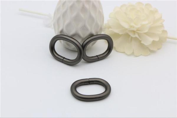 Hot sell popular gunmetal color 25.3 mm oval iron ring for handbag leather straps accessories