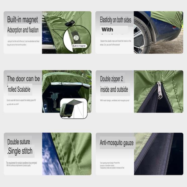 200*120*240CM Армейский зеленый водонепроницаемый серебристый полиэстер 210D внедорожник Кампинговая палатка Легкая установка для 2 человек Ультрафиолетовая защита