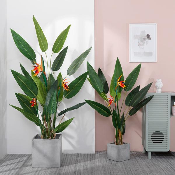 Living Room Artificial Bamboo Plant , Interior Decoration Faux Banana Tree