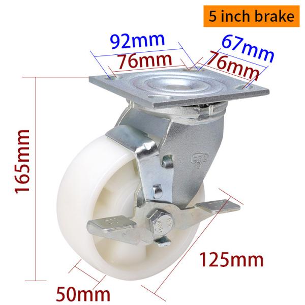 5 Inch Heavy Duty Casters 400kg Load Industrial Castor Wheels 125mm