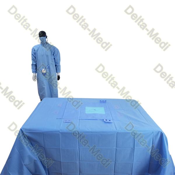 Quirúrgico disponible material de la extremidad superior de los PP SMS cubre con los tenedores del tubo