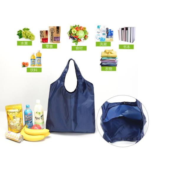 Promotional Foldable Shopping Bag Nylon Tote Collapsible Reusable Grocery Bags