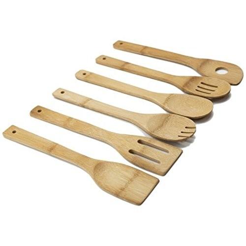 Stylish Design Bamboo Cooking Utensil Set No Plastic No Petrochemicals No Varnishes