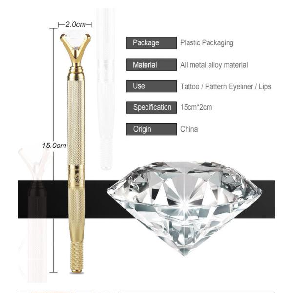Multifunctional Double Head Manual Tattoo Pen Diamond Mental Eyebrow Tattoo Pens