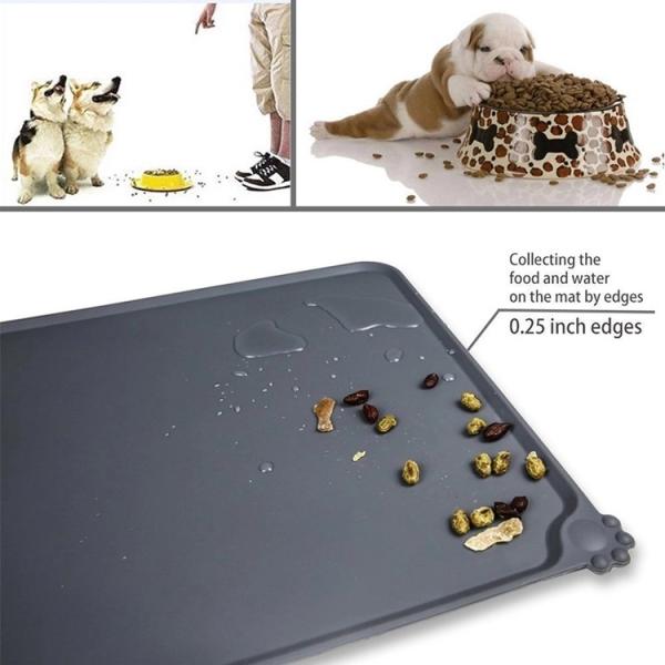 Food Grade Soft Premium Dogs Cats Non-spill Pad Placemat Natural Silicone Mat For Travel