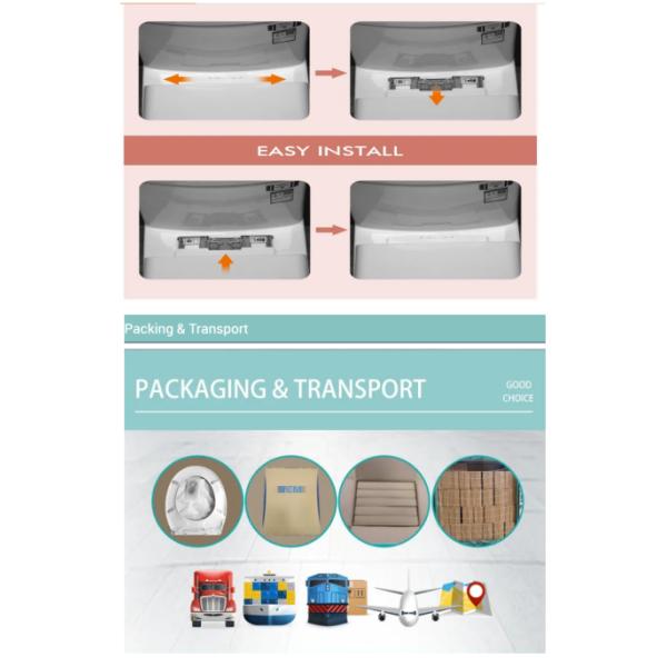 Rectangular Slow-Close Plastic Toilet Seat Cover With Strength Fixing And Soft Seal