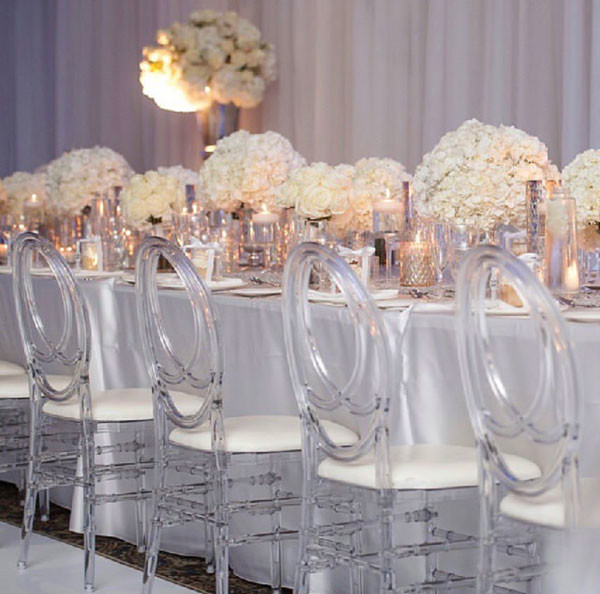 Банкет Феникс ясно 40x43x92cm свадьбы стула Наполеон смолы белый черный