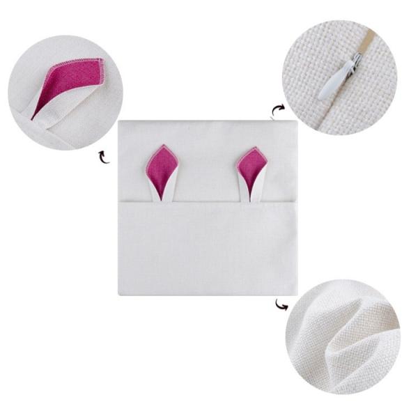 16*16 Inch Blank Sublimation Cushion Cover With Pocket And Rabbit Ear For Easter Day