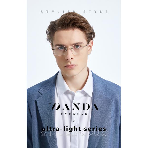 Свет ультра облегченного без оправы Очки титана анти- голубой прочный